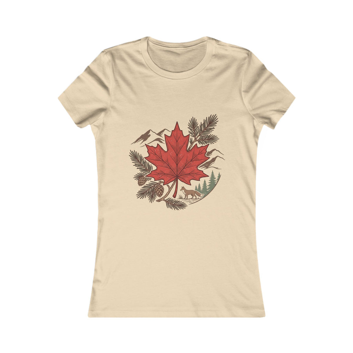 Women's Maple Leaf Nature Tee — Red Leaf Mountain Graphic Shirt
