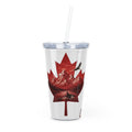 Canadian Maple Leaf Tumbler with Mountain Scene – Reusable Straw Cup