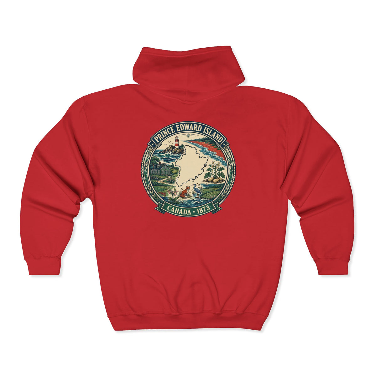 Prince Edward Island Vintage Map Hoodie— Canada 1873 Travel Hoodie