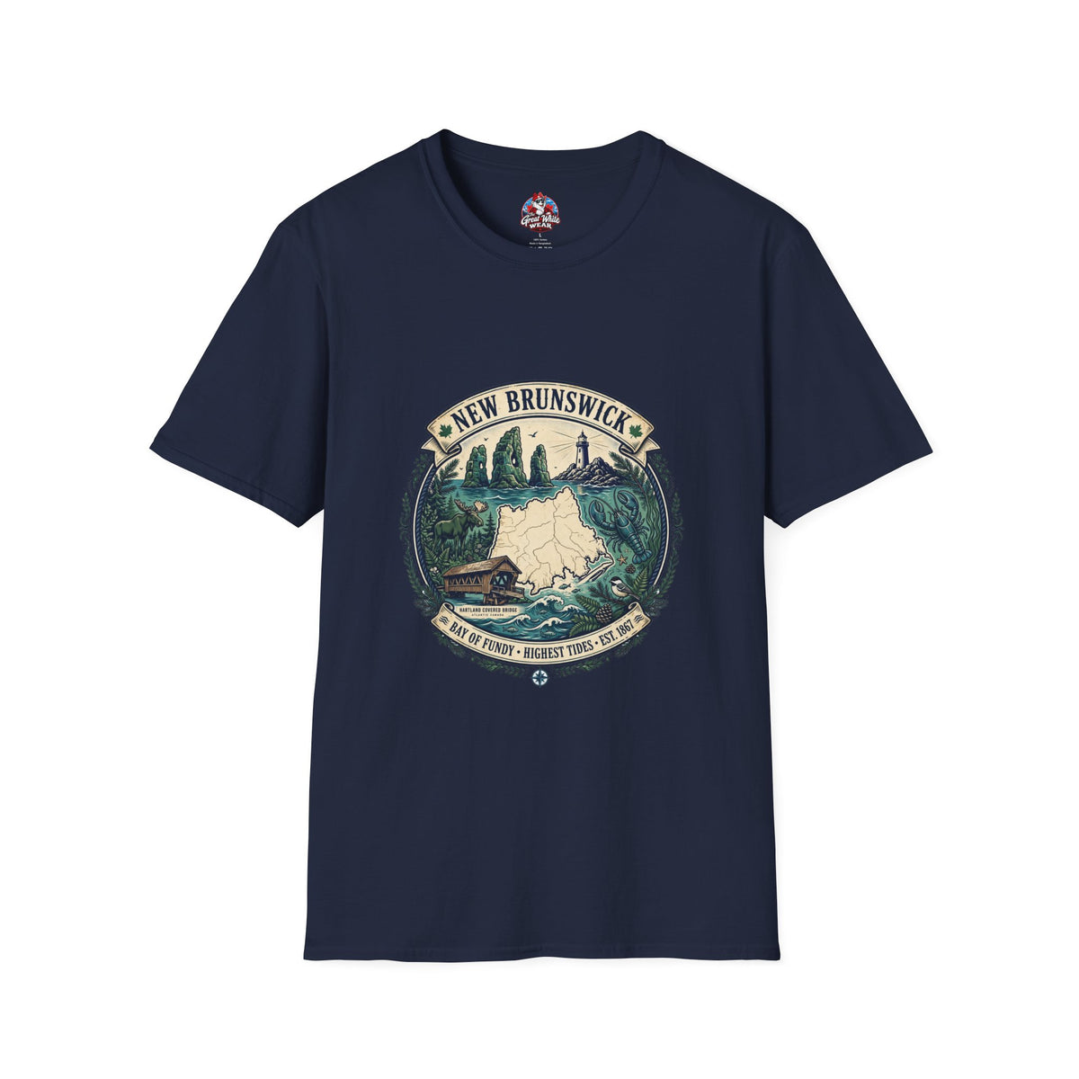 New Brunswick Vintage Map T-Shirt