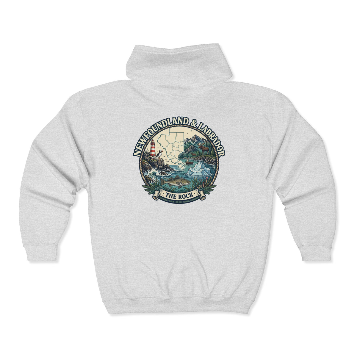Newfoundland and Labrador 'The Rock' Graphic Hoodie — Coastal Lighthouse Travel Hoodie