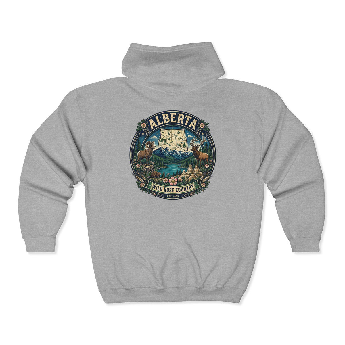 Alberta Vintage Nature Hoodie — Wild Rose Country